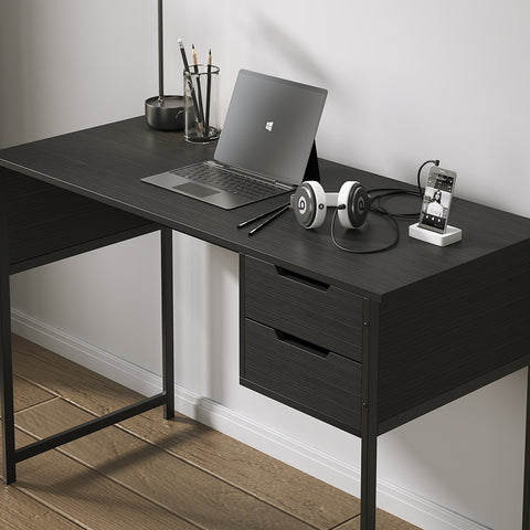 Modern Writing Desk Home Office Desk with Drawers black