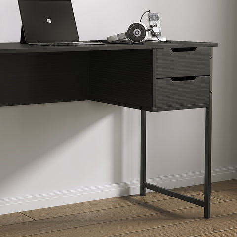 Modern Writing Desk Home Office Desk with Drawers Notebook Workstation black