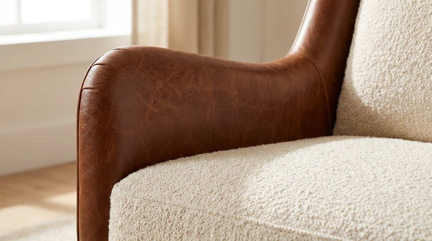 armchair leather boucle