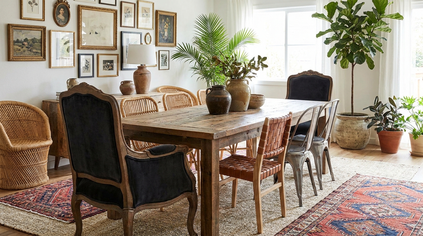 dining chairs mixed eclectic