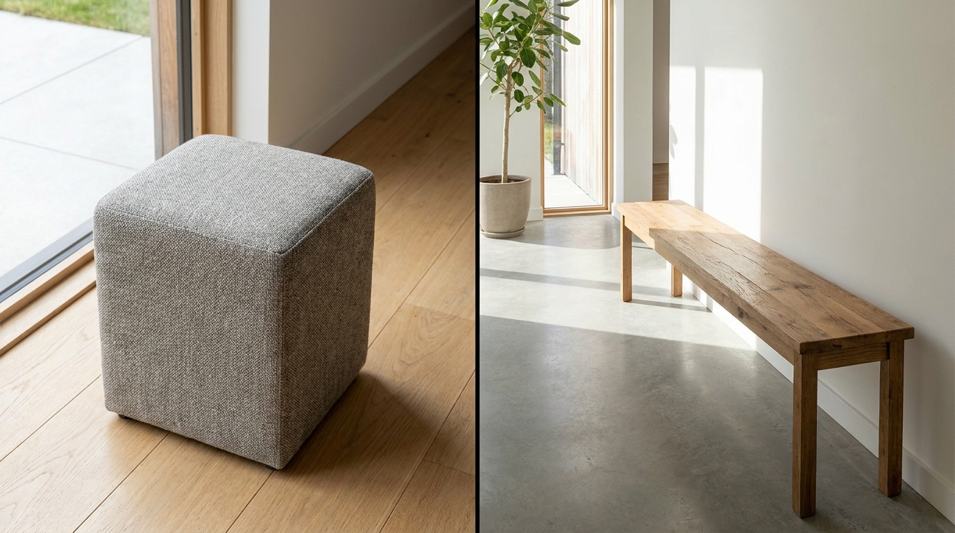 ottoman and bench fabric wooden