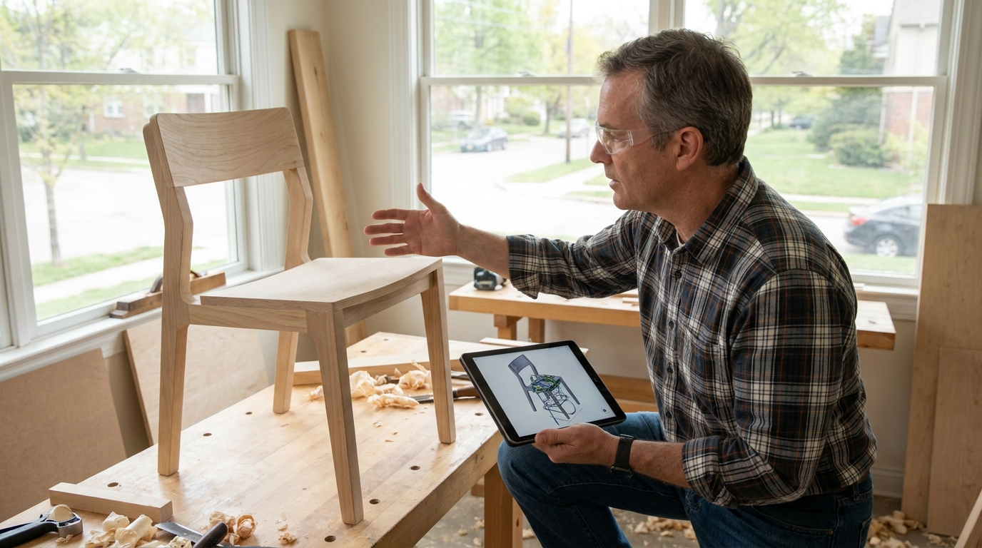 chair prototype wooden structural