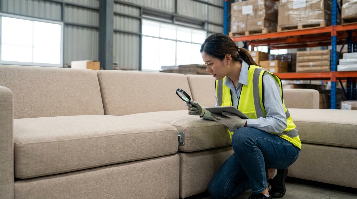 modular sofa finished inspected